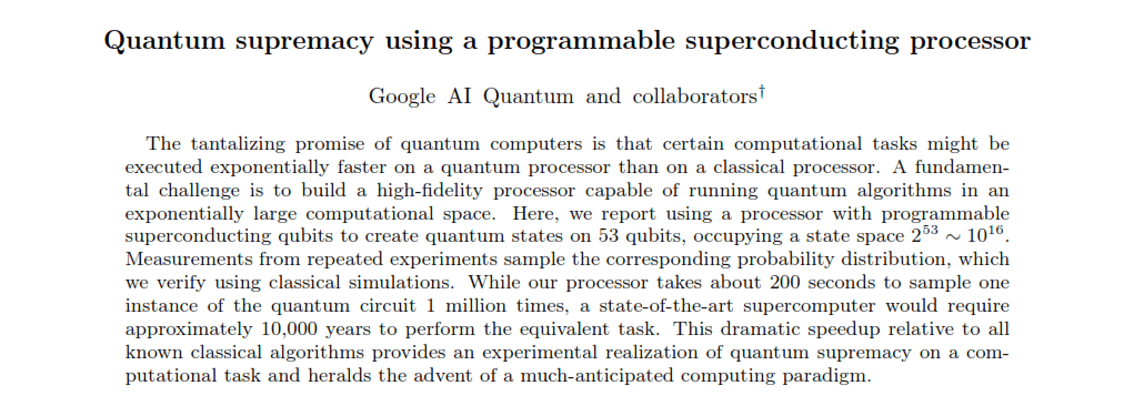 Quantencomputer-Textzusammenfassung, veröffentlicht von der NASA.