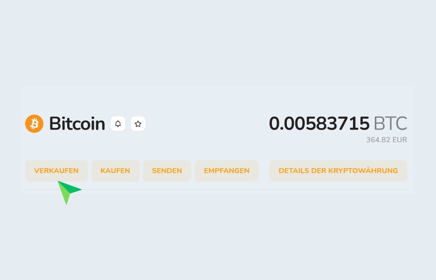 Verkauf von Bitcoin (BTC) und anderen Kryptowährungen mit dem Bitcoin Store Wallet Digital Wallet.